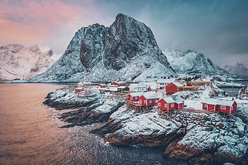 Image showing Hamnoy fishing village on Lofoten Islands, Norway