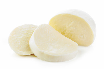 Image showing Mozzarella cheese on white background