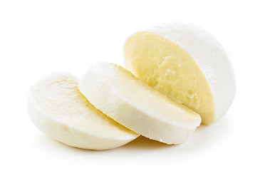 Image showing Mozzarella cheese on white background