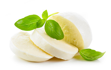 Image showing Mozzarella cheese on white background