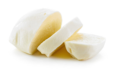 Image showing Mozzarella cheese on white background