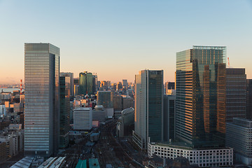 Image showing view to railway station in tokyo city, japan