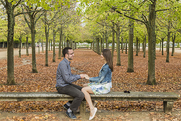 Image showing Happy Couple in a Park in Autumn