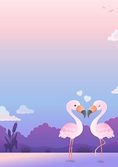 Image showing Valentine flamingos topic image 6