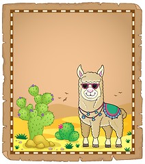 Image showing Llama with sunglasses theme parchment 1