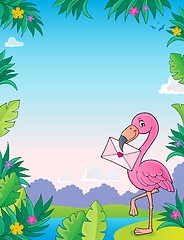 Image showing Flamingo with love letter theme 3