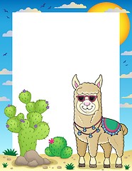 Image showing Llama with sunglasses theme frame 1