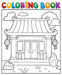 Image showing Coloring book Chinese temple theme 1