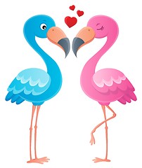 Image showing Valentine flamingos topic image 2