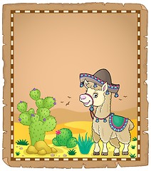 Image showing Llama in sombrero theme parchment 1