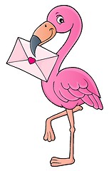 Image showing Flamingo with love letter theme 1