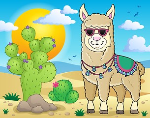 Image showing Llama with sunglasses theme image 2