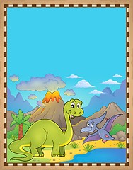 Image showing Dinosaur theme parchment 6