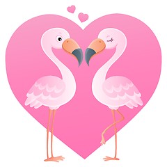 Image showing Valentine flamingos topic image 4