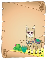 Image showing Llama with sunglasses theme parchment 2