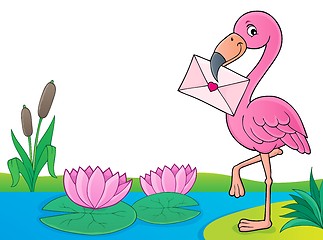 Image showing Flamingo with love letter theme 4