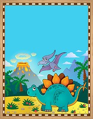 Image showing Dinosaur theme parchment 5