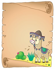 Image showing Llama in sombrero theme parchment 2