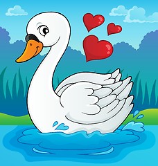 Image showing Valentine swan theme image 2