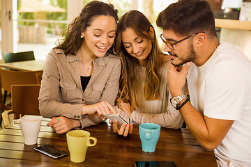 Image showing Friends at the cafe 