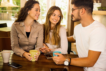 Image showing Friends at the cafe 