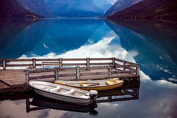 Image showing lovatnet lake Beautiful Nature Norway.