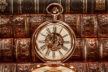 Image showing Close up on vintage clock