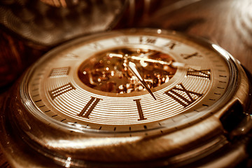 Image showing Close up on vintage clock