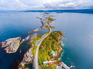 Image showing Atlantic Ocean Road aerial photography.