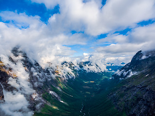 Image showing Beautiful Nature Norway aerial photography.