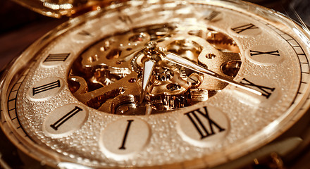 Image showing Close up on vintage clock