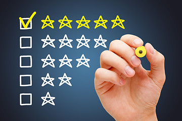 Image showing Excellent Five Star Customer Evaluation Concept