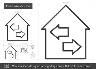 Image showing House insulation line icon.