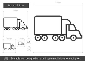 Image showing Box truck line icon.