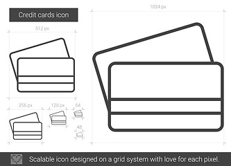 Image showing Credit cards line icon.