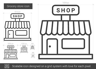 Image showing Grocery store line icon.