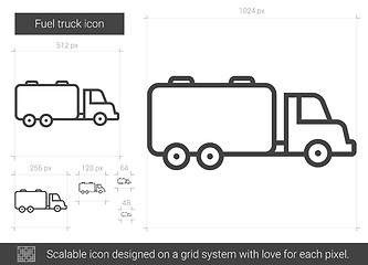 Image showing Fuel truck line icon.