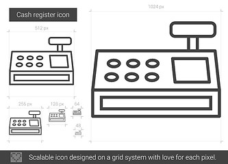 Image showing Cash register line icon.