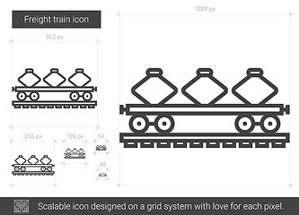 Image showing Freight train line icon.