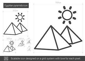 Image showing Egyptian pyramid line icon.