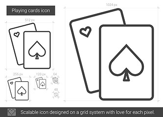 Image showing Playing cards line icon.