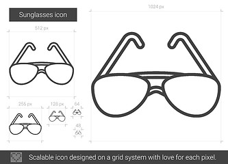 Image showing Sunglasses line icon.