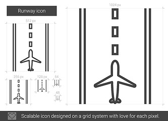 Image showing Runway line icon.