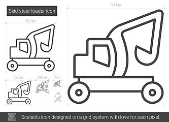 Image showing Skid steer loader line icon.