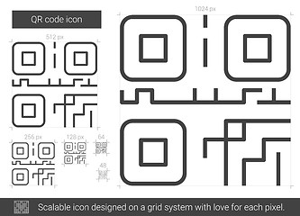 Image showing QR code line icon.