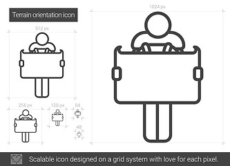 Image showing Terrain orientation line icon.