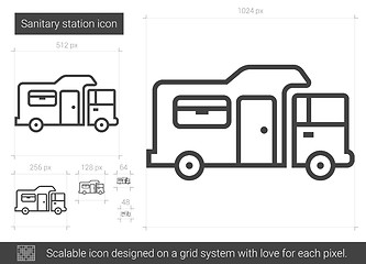 Image showing Sanitary station line icon.