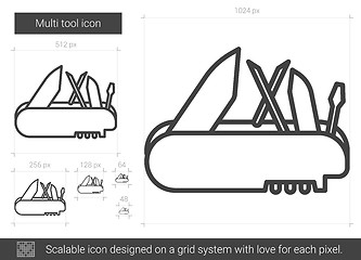 Image showing Multi tool line icon.