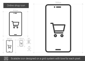 Image showing Online shop line icon.