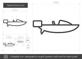 Image showing Speed boat line icon.